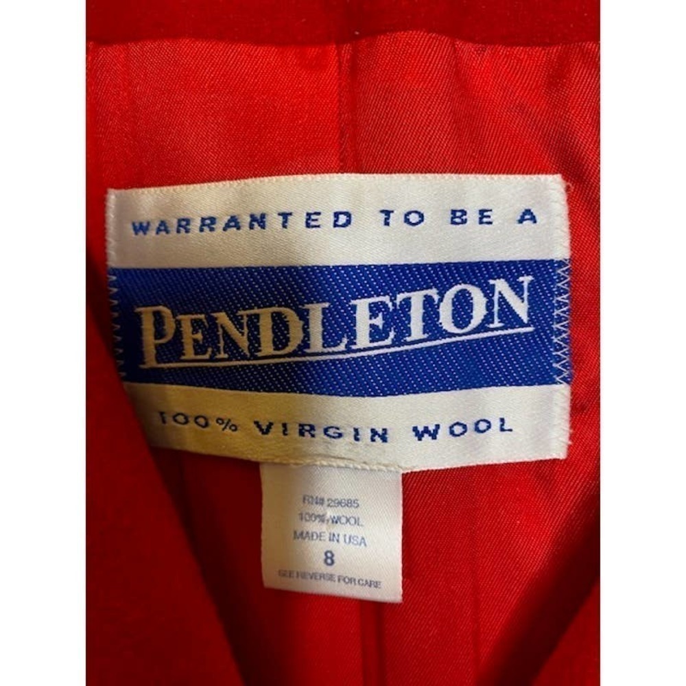 Pendleton Womens 100% Virgin Wool Red Coat Size 8 Double Breasted - Picture 4 of 4